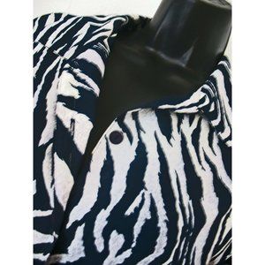 Anne Alexander Animal Print Blouse Black & White   Size L